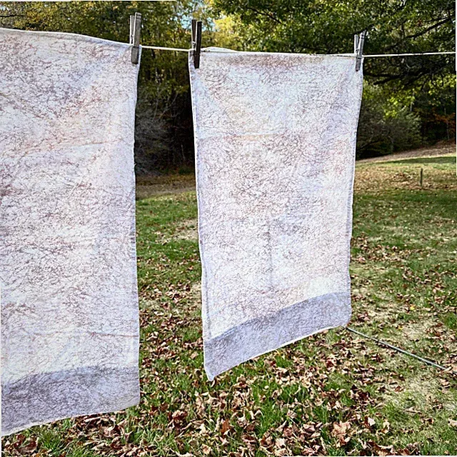 2 Company Store Standard Pillowcases Brown Marbled Speckled on White Cotton