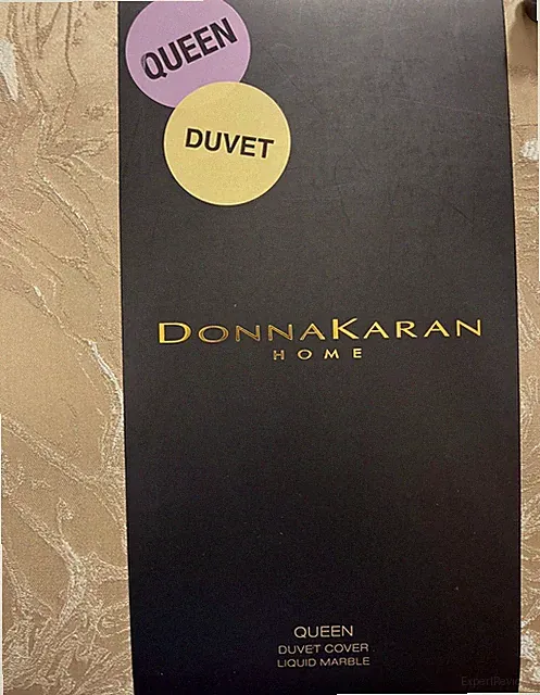Donna Karan NY Liquid Marble QUEEN Sz Duvet Cover GOLD Metallic NEW Free Ship
