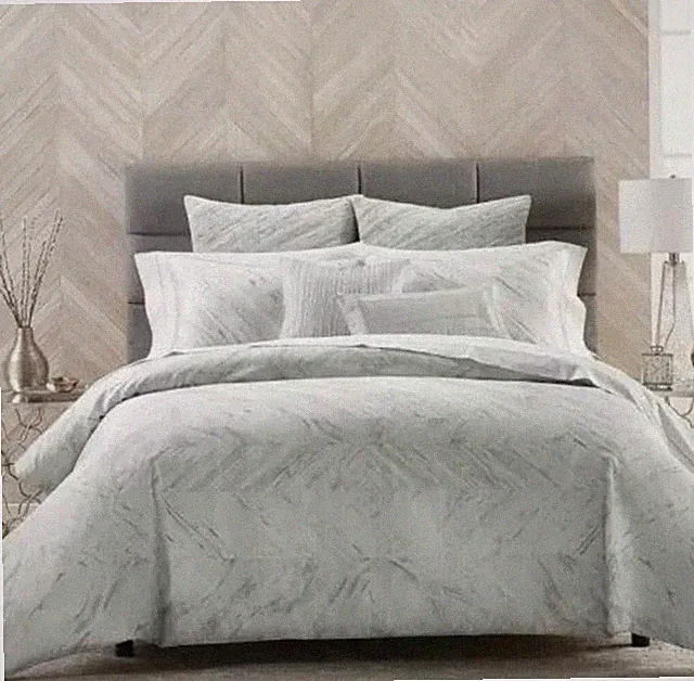 Hudson Park Marble Frame Cotton KING SIZED Pillow Shams- Gray- Bloomingdales