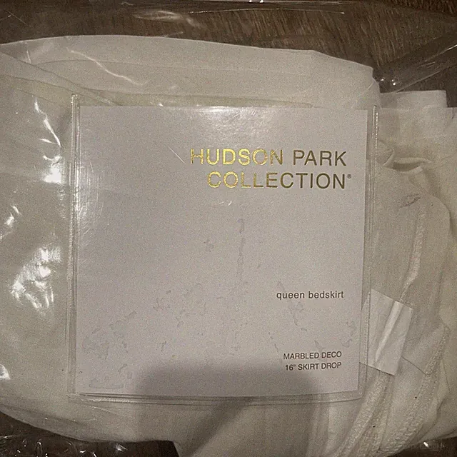 Hudson Park Queen Bedskirt 16 Inch Drop Ivory Marbled Deco Bloomingdales Luxury