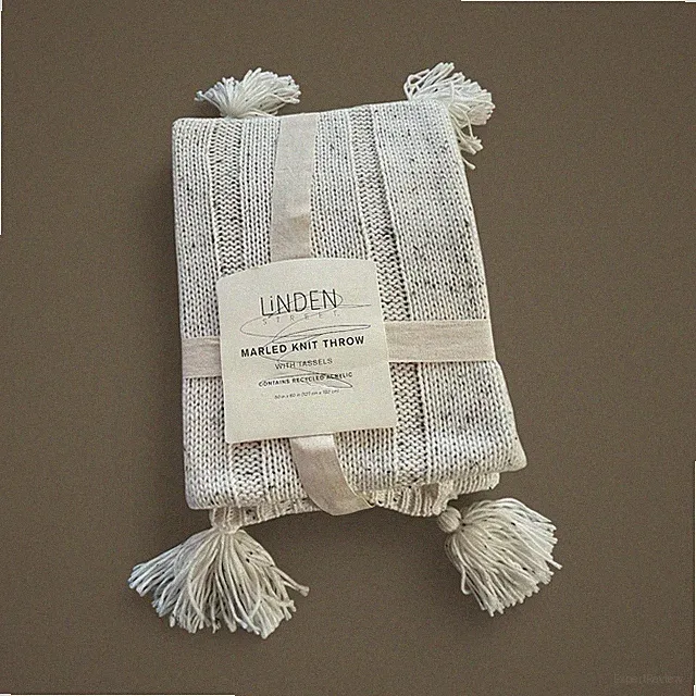 Linden Street Marbled Knit Throw With Tassels