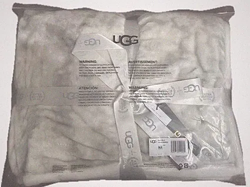 NWT UGG DUFFIELD THROW BLANKET MARBLE-White & Soft Gray-Scrumptiously Soft 50x70