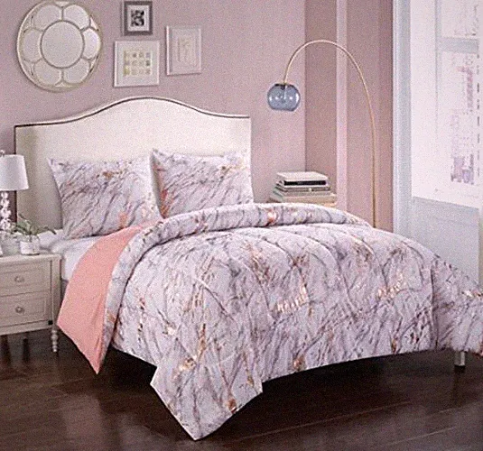 Pop Shop Marble Comforter Set, Full/Queen, Rose Gold Assorted Sizes , Colors