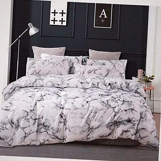 White Black Marble Size Duvet Cover, 3pc Gray Patterned Quilt King White Marble